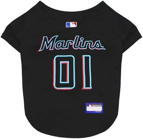 Official MLB Miami Marlins Pet Jersey for Dogs & Cats, Size X-Large - Stylish Baseball Jersey for Your Furry Fan- Show Off Team Spirit with The Perfect Fan Apparel Gear for Pet, Dog & Cat by PETSFIRST