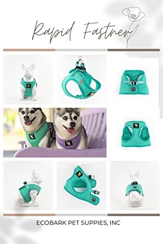 EcoBark Dog Harness - Luxury Step in Mesh Dog Harness in Mint Turquoise - Soft & Secure Dog Halter Vest Wrap - Image 5