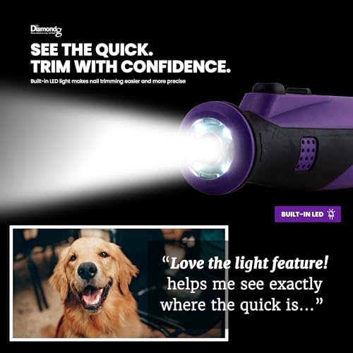 Diamondg Cordless Dog Nail Grinder - Quiet Sound with LED Light, Purple - Image 6
