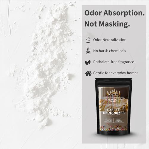 Lapew Birthday Cake Frosting Carpet Deodorizer Powder - Pet Safe Freshener for Vacuuming | Scented Odor Eliminator for Home | 16 oz - Image 3