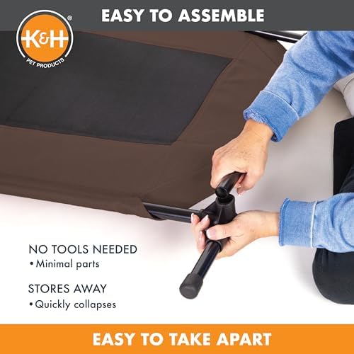 K&H Outdoor Elevated Dog Bed for XL & Giant Pets, Chocolate, Jumbo 56x38 - Image 6