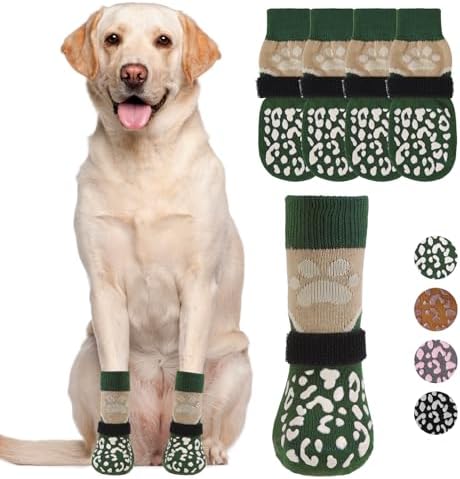 KOOLTAIL Dog Socks for Hot/Cold Pavement to Prevent Licking Paws for Hardwood Floors,Anti Slip,Pet Boots&Paw Protector with Grippers,Puppy Shoes Booties for Small Medium Large Senior Dogs by KOOLTAIL