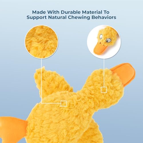 Best Pet Supplies Squeaky Plush Dog Toy - Ducky Doodle, Medium - Image 4