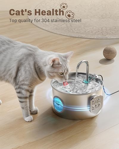 Pet Water Fountain Stainless Steel: 8 Filters 8 Sponges Cat Water Fountains - Image 2