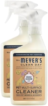Mrs. MEYER'S CLEAN DAY Pet Multi-Surface Cleaner,Orange Blossom Scent,16oz,(Pack of 2) by MrsMeyers
