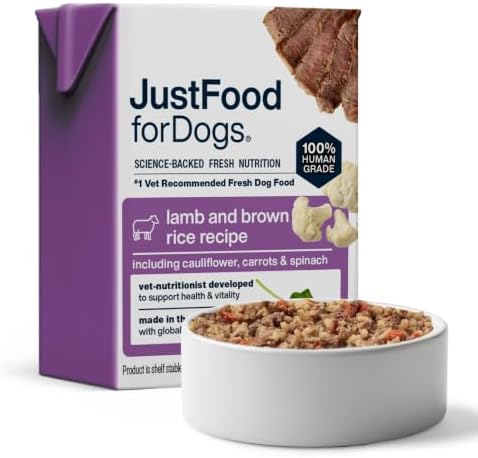 JustFoodForDogs Pantry Fresh Wet Dog Food, Complete Meal or Dog Food Topper, Lamb & Brown Rice Human Grade Dog Food Recipe - 12.5 oz (Pack of 12) by JustFoodForDogs