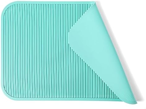 Pet Grooming Table Non-Slip Mat - Padded Mat for at-Home Grooming Dogs and Cats,Bathing Mat for Pets, Diameter：57cm/22.44inch (Turquoise Green, 57cm/22.44inch) by Phenfor
