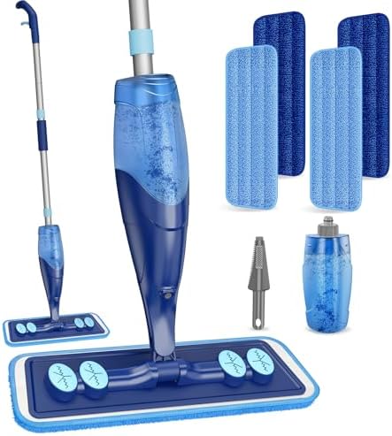 Microfiber Hardwood Floor Mop - Spray Mop with 4 Washable Pads by Unknown