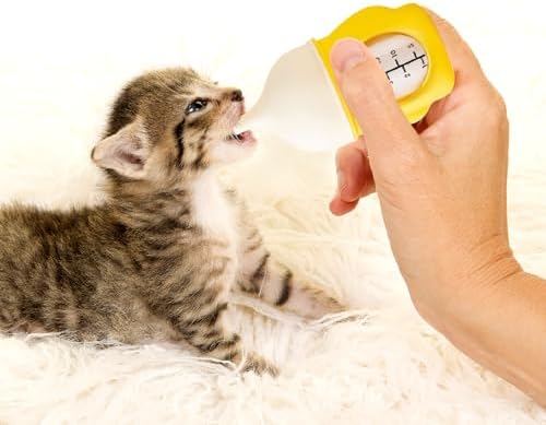 Ergonomic Pet Nursing Bottle,Puppy Bottles for Nursing Puppy Milk - 20ml Slow Flow Kitten Bottle Feeding kit for Newborn Kittens/Puppies/Small Animals, Easy-Clean Silicone Feeder (‌Yellow‌) - Image 6