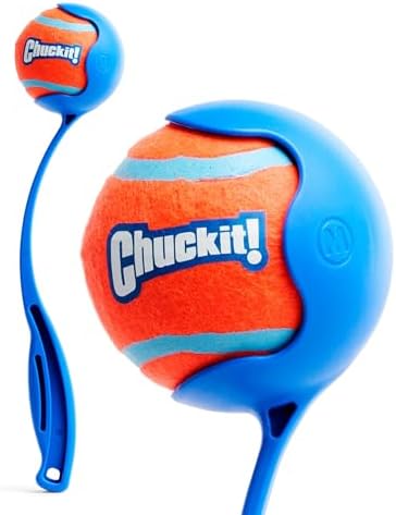Chuckit! Dog Ball Launcher 12M Sport with 12" Handle Length for Medium 2.5" Dog Balls for Dogs 20-60 lb, Plastic Pet Fetch Ball Thrower, Perfect to Kids, Made in USA, Blue, 12in (Pack of 12) by Chuckit
