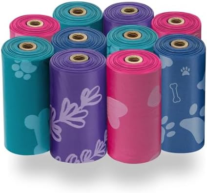 Best Pet Supplies Poop Bags for Dogs - Assorted Colors, 150 Count by BestPetSuppliesLLC