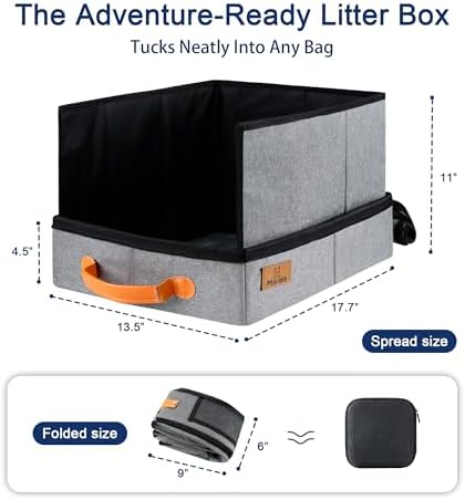 MORAIS Portable Travel Litter Box for Cats, 17.7"×13.5"×11" - Image 2