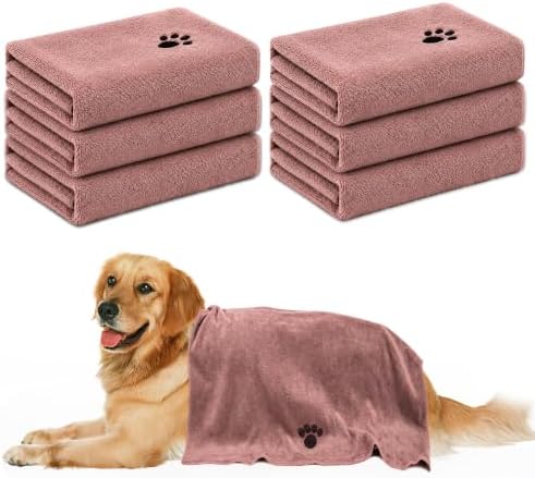Microfiber Dog Towels 6 Pack, Perfect Shower & Bath Supplies for Dogs by Unknown