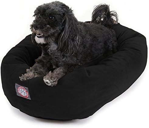 Majestic Pet Suede Calming Dog Bed, 24 Inch Small, Round, Washable, Black by MajesticPet