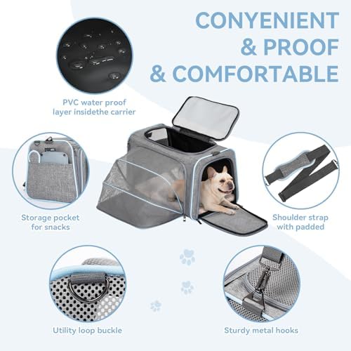 Petsfit Large Expandable Cat Carrier for Travel, Up to 18 lb - Image 6