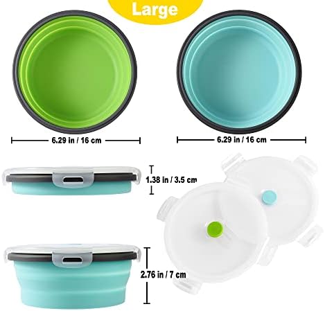 Sturdy Collapsible Dog Bowls, 27 oz 2 Pack - Foldable Silicone Water Food Bowl, Leak-Proof, Ideal for Large Dogs & Outdoor Travel - Image 2