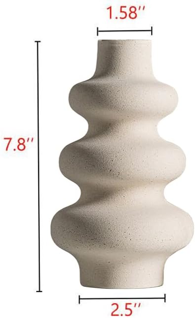 Steviieden Ceramic Vase, Modern Home Decor,Off White Round Vases,Modern Dried Flower Vases, Boho Home Decor for Centerpieces Wedding Dinner Table Party Living Room Office Bedroom (Medium) - Image 3