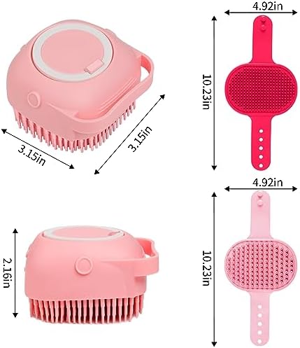 Comotech 6PCS Dog Bath Brush & Dog Toothbrush | Adjustable Handle Shampoo Brush & Scrubber for Short & Long Haired Dogs & Cats | Effectively Solve Odor & Stain Removal Problems (Pink Red Pink) - Image 6