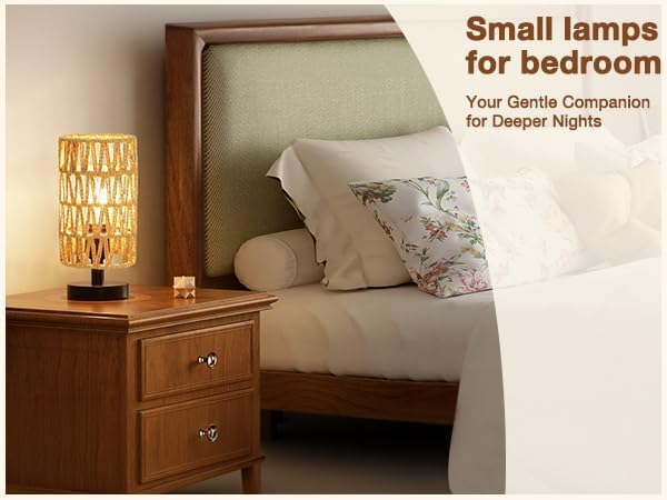 Fenmzee Table Lamps (Rattan Rope Shade - Black Base, 9" Inline Control) | 3000K LED Blub Included | 680 Lumens | Easy Assembly | Minimalist Design | E26 | for Kitchen | for Kids Room - Image 6