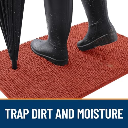 OLANLY Dog Door Mat for Muddy Paws 24x16, Super Absorbent Chenille Mud Mat - Image 2