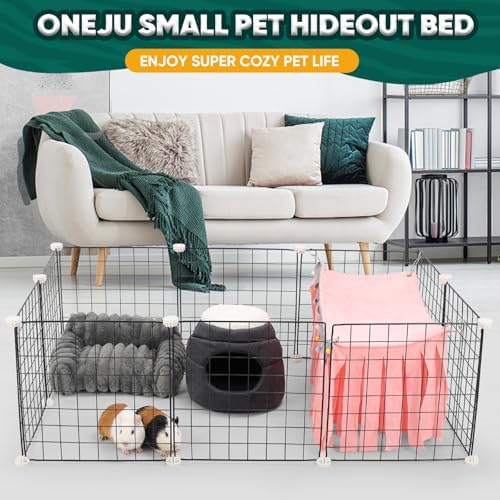 Guinea Pig Hideout - 2 in 1 Foldable Guinea Pig Bed with Pure White Soft Top, Large Entrance for 1 Adult Small Pet, Ideal Bed for Small Pets, Dark Gray - Image 7