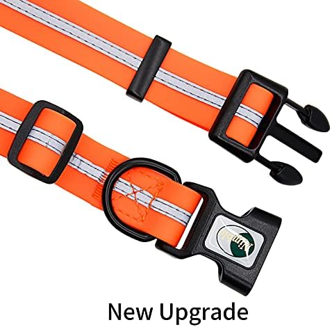 Nimble Reflective Waterproof Dog Collar Adjustable Odor Resistant Easy Clean Pet Collar for Small Medium Large Dogs Night Walking Outdoor Rainy Use (Small (9.45”-14.17”inches), Orange) - Image 5