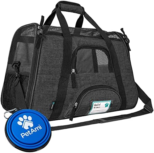 PetAmi Airline Approved Pet Carrier Cats Small Dogs, Large Heather Charcoal by PetAmi