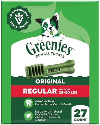 Greenies Regular Dental Dog Treats, Original Chicken Flavor, 27 Count by GREENIES