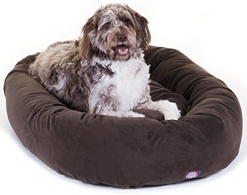 Majestic Pet Suede Calming Dog Bed, 52 in X-Large Round Washable, Chocolate by MajesticPet