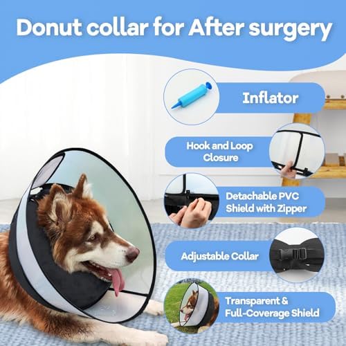 Inflatable Dog Cone Collar,Soft Elizabethan Anti-Lick Pet Recovery Collar - Image 4