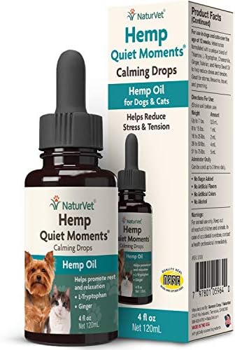 NaturVet Hemp Quiet Moments Calming Drops for Dogs & Cats - 4 oz by NaturVet