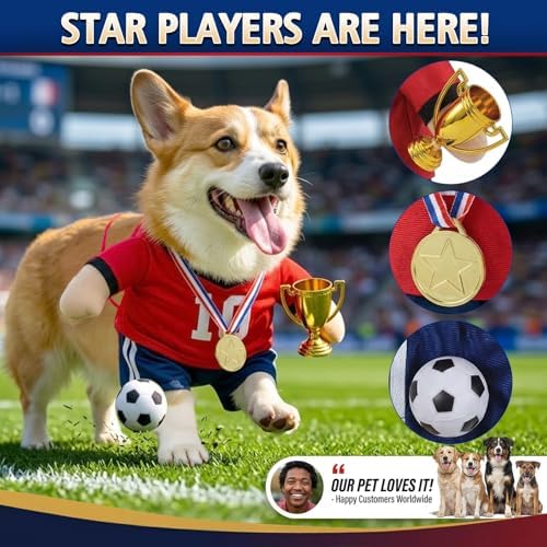 T2Y Dog Soccer Costume -Standing Pet Outfit for Small Dogs(S) - Image 2