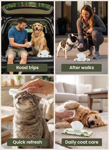 Pogi's Dog Wipes for Travel, Paws & Butt, Green Tea Scent, 6 Packs of 20 - Image 4