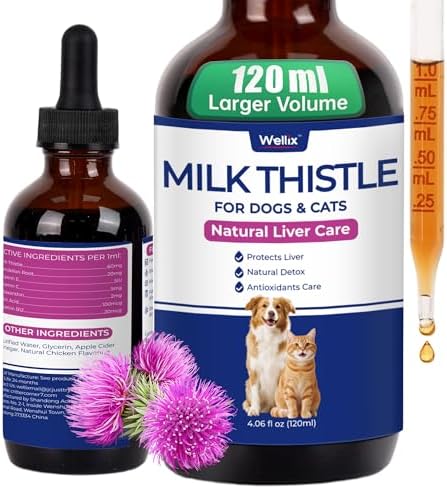 Wellix 120ml Liquid Milk Thistle for Cats & Dogs, Aiding Liver Health by Wellix