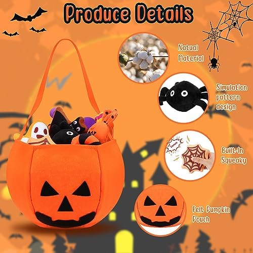 12 Pcs Halloween Dog Toys, Pumpkin Bag Plush Squeaky Set - Image 3