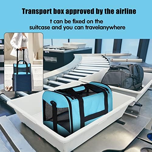 Cat Carrying Case - Pet Carrier Airline Approved, Protable and Breathable Pet Travel Carrier Removable Fleece Pad, Collapsible Cat Carrier Dog Carrier for Medium Cats Small Cats Dogs(X-Large, Blue) - Image 6