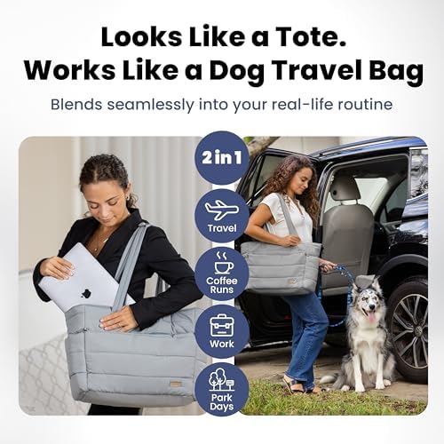 Rubyloo Puffer Dog Travel Bag for Dog Moms, Diaper Bag with Travel Bowls - Image 2