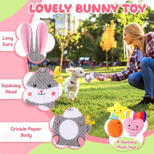 Zeaxuie 23 Pack Pink Puppy Toys for Teething, Small Dog Toys with Cute Puppy Chew Toys, Squeaky Dog Toys, Treat Ball and Interactive Rope Toys - Image 4