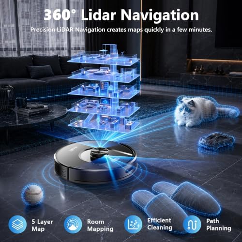 Tikom Robot Vacuum and Mop Combo, 6000Pa Automatic Robotic Vacuum Cleaner - Image 3