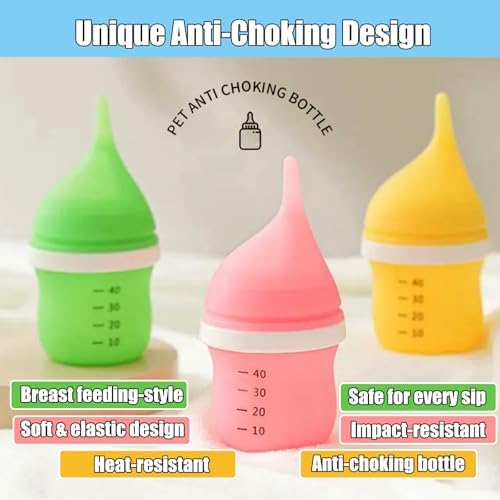 Kitten Bottles for Nursing,Puppy Bottles for Nursing Puppy Milk, Anti-Choking Puppy Feeder Design, 2 Extra Replaceable Silicone Nipples for Convenient Replacement (Green) - Image 4