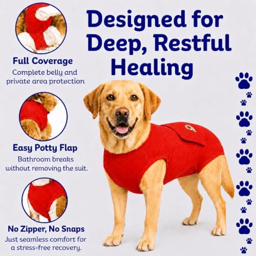 Surgi Snuggly Dog Surgery Recovery Suit, Cone Alternative, Spay/Neuter XLS - Image 4