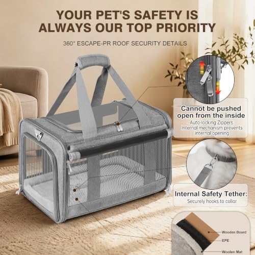 Soft Sided Cat Carrier for Anxious Pets with Privacy Roller Blinds - Image 7