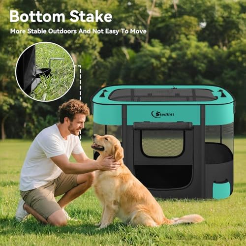 Siedihit 35" Dog Playpen,Cat Puppy Pen, Pet Portable Crate Indoor Outdoor - Image 5