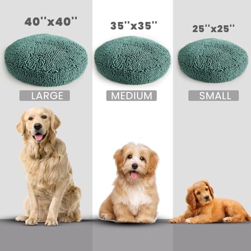 Muddy Mat® Cloud K-9 Bed for Dogs & Cats, Soft & Relaxing Donut Dog Bed, Chenille Material, Removable Cover, Washable & Dryer Safe–Seafoam Green Small(25'x25') - Image 5