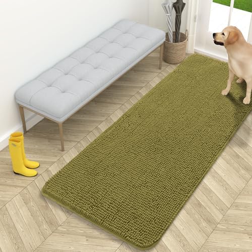 OLANLY Dog Door Mat for Muddy Paws 59x24, Super Absorbent Chenille Mud Mat by OLANLY