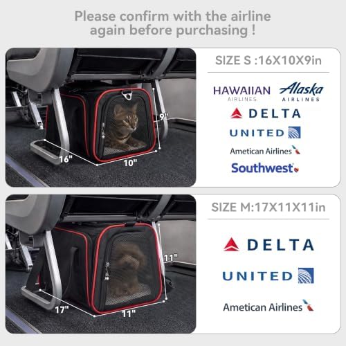 Petsfit Medium Expandable Cat Carrier for Air Travel, Up to 13 lb - Image 3