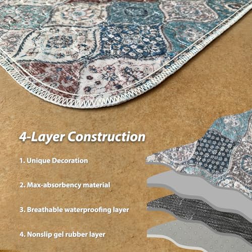 nunubaby Washable Pee Pads for Dogs, Stylish, Non-Slip and Leak-Proof Pee Pads. Reusable Potty Pads for Dogs for Crates and Floors.(Dark Red/Multi,24" x36" ) - Image 5