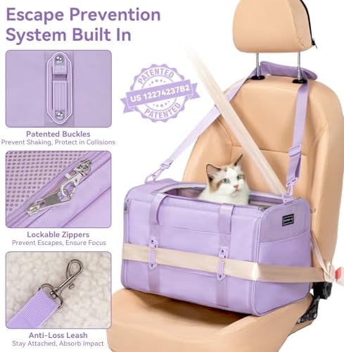PETSFIT Cat Carrier Soft with Patented Safety Buckles, Safe for Car Travel - Image 3