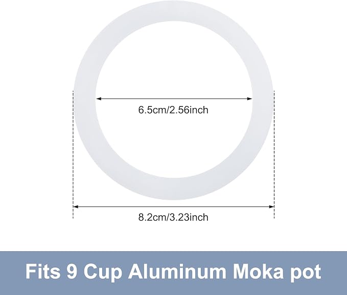 Sivaphe 9 Cup Stovetop Espresso Coffee Maker Replacement Infuser Parts Only for 450ml Aluminum Italian Moka Pot, 1 Filter and 3 Silicone Gasket Seals - Image 3