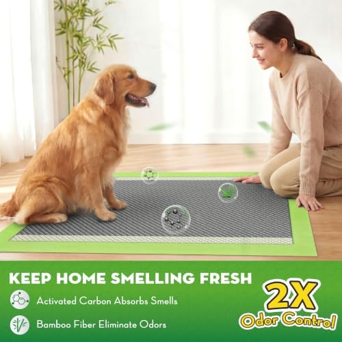 CROCI Charcoal Puppy Pads with Adhesive Tabs 2X Odor Control 28x34in 40Ct - Image 2